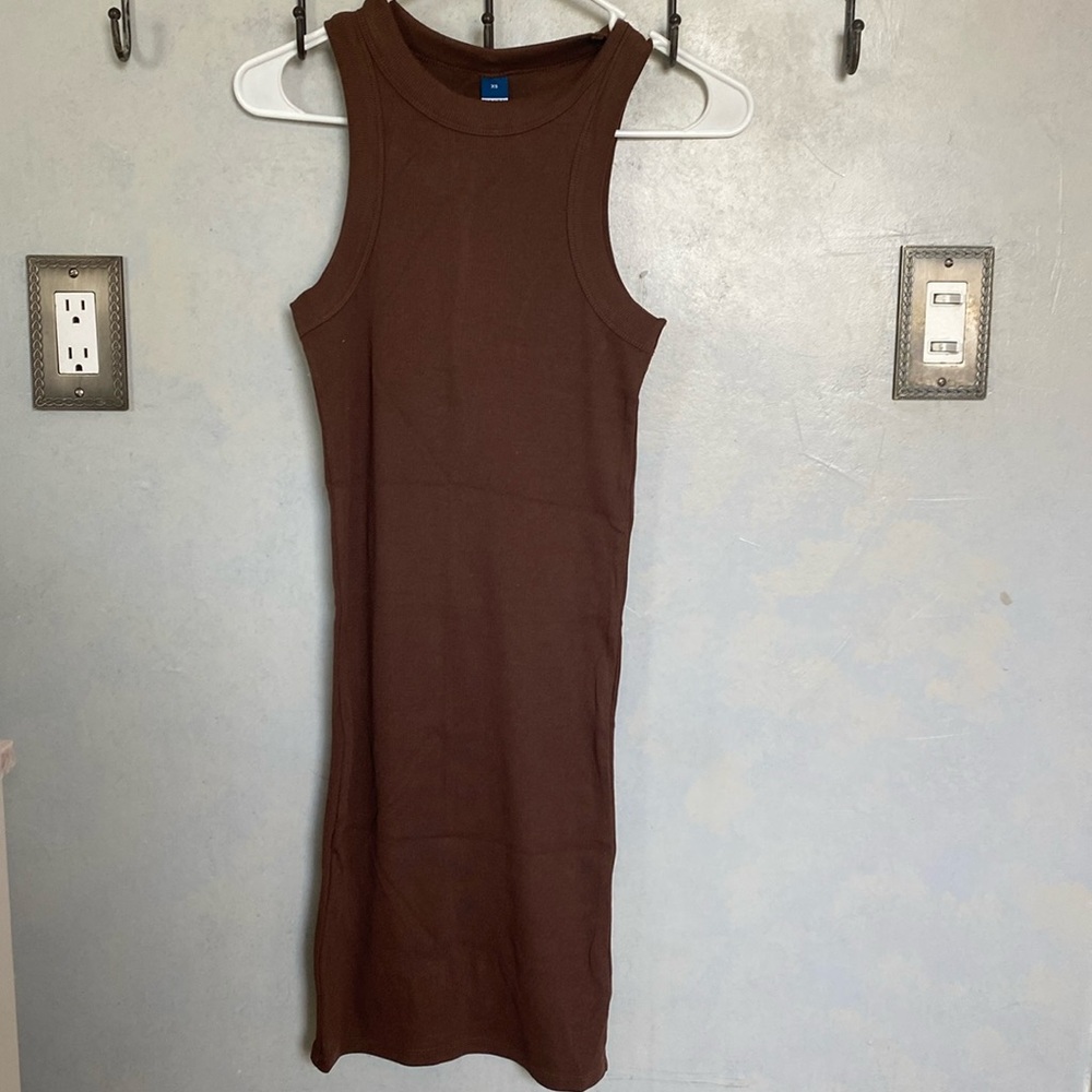 Brown tight Old Navy Midi dress